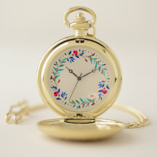Floral Wreath Pocket Watch