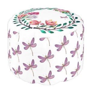 Floral Wreath Pouf