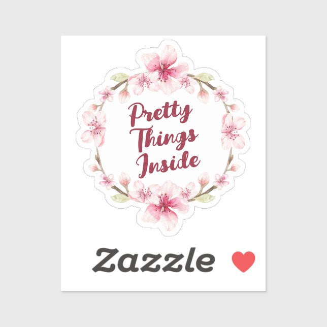 Floral Wreath Pretty Things Inside Business  Sticker (Sheet)