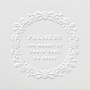 Floral Wreath Return Address Embosser
