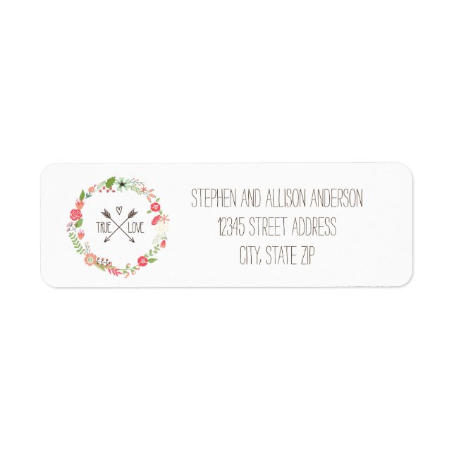 Floral Wreath - Return Address Labels (Front)