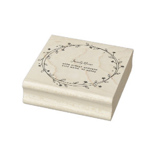 Floral Wreath Rubber Stamp