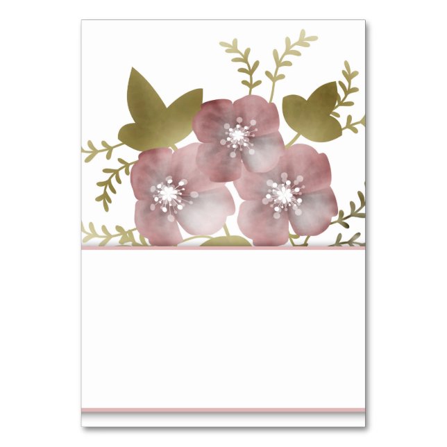 Floral wreath spring summer pink flowers green lea table number (Front)