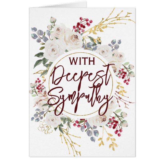 Floral Wreath Sympathy Cards (Front)