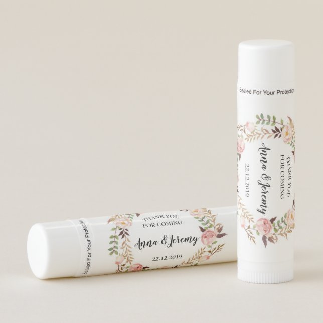 Floral Wreath Thank You Lip Balm (Front)