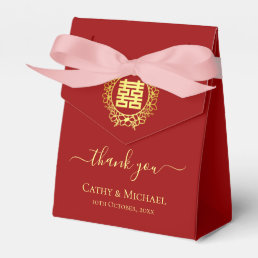 Floral wreath thank you red Chinese wedding  Favor Boxes