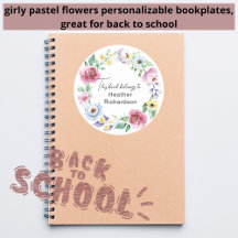 Floral Wreath This Book Belongs To Bookplates
