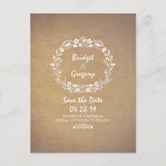 Vintage Postcard Save The Date Template