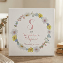 Floral Wreath Watercolor Botanical Nursery