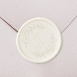 Floral Wreath Wedding Initial Monogram Wax Seal Sticker<br><div class="desc">Custom-designed wedding monogram wax seal stickers featuring modern calligraphy with hand-drawn style floral wreath design.</div>