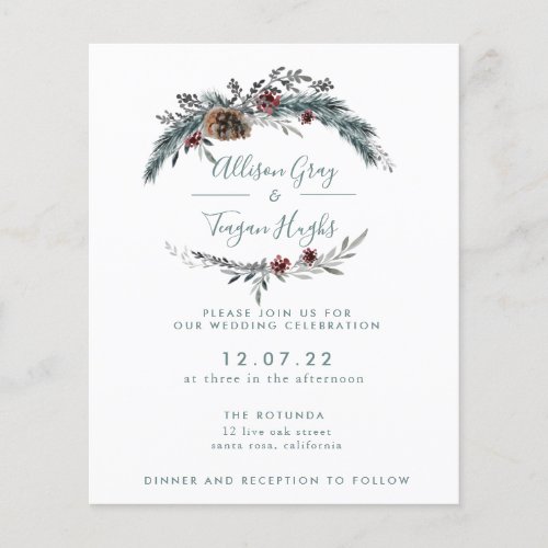 Floral Wreath Wedding Invitation  Budget Flyer