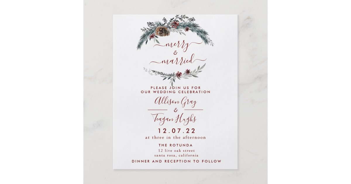 Floral Wreath Wedding Invitation | Budget Flyer | Zazzle