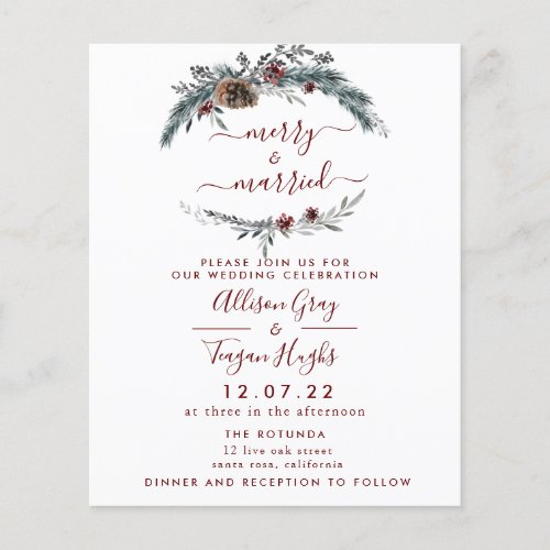 Floral Wreath Wedding Invitation  Budget Flyer