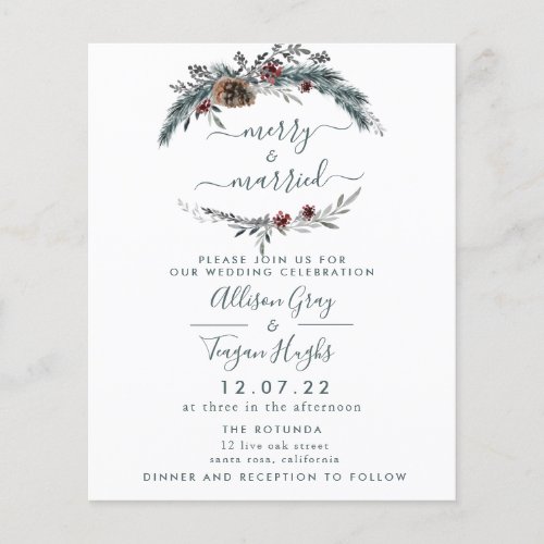 Floral Wreath Wedding Invitation  Budget Flyer