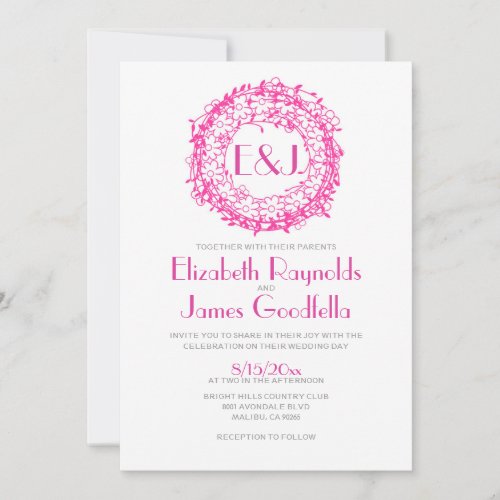Floral Wreath Wedding Invitations