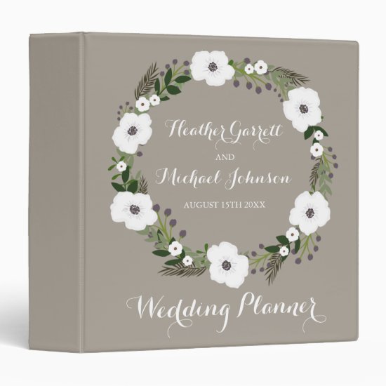 Floral Wreath Wedding Planner Binder