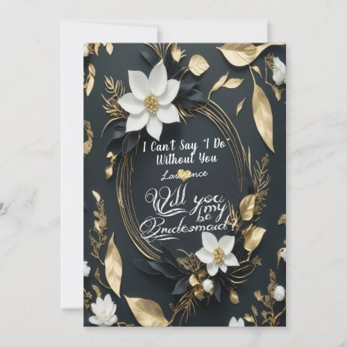 Floral Wreath Will You Be My Bridesmaid Wedding Invitation