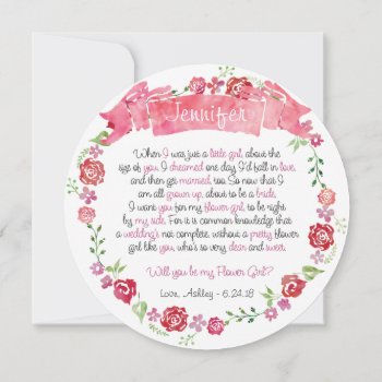 Floral Wreath Will You Be My Flower Girl Card by weddingsnwhimsy at Zazzle