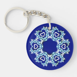 Floral wreath with hearts keychain