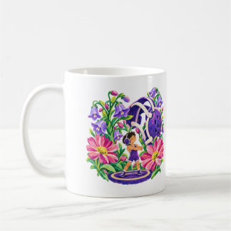 Floral Wrestling Wrestler Purple Pink Sports Gift Coffee Mug