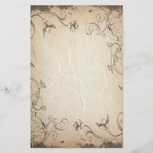 Floral Wrinkled Antique Stationery