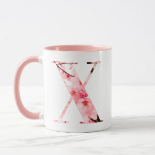 Floral X Initial Mug Personalized Name & Traits