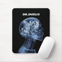 Floral Xray Skull Doctor Name Dark Medical Art
