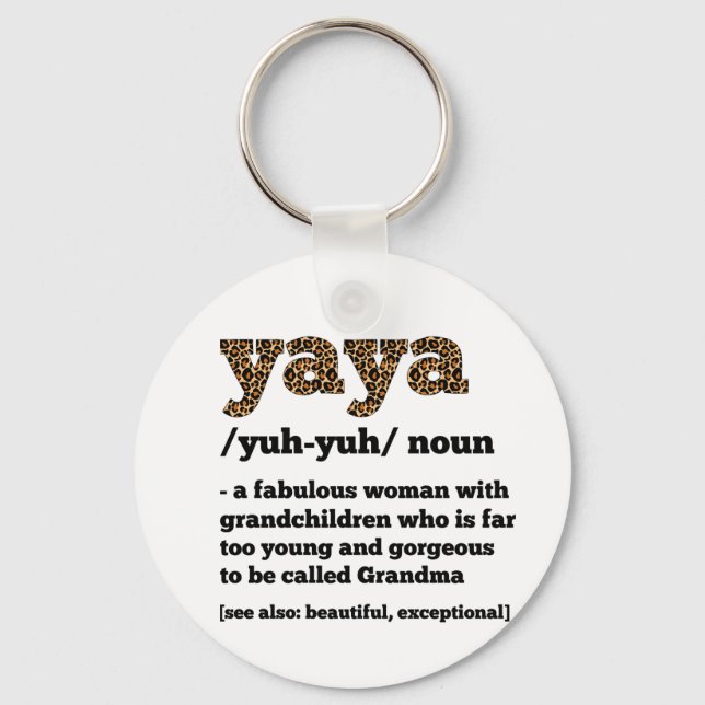 Floral Yaya Definition Grandma Mother's Day Grandm Keychain (Front)