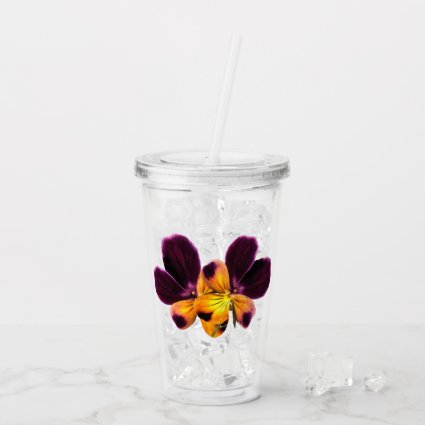 Floral Yellow and Purple Flowers Acrylic Tumbler