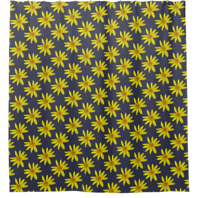 Floral Yellow Arnica on any Color Shower Curtain (Front)