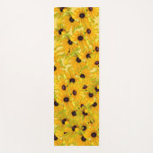 Floral Yellow Black Eyed Susan Flowers Yoga Mat (Front)