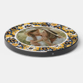 Floral Yellow Blue Tile Pattern Personalized Photo Wireless Charger (Front 2)