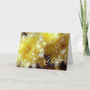 Floral Yellow Chrysanthemum Sympathy Thank You Card