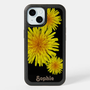 Floral Yellow Dandelions Name iPhone 15 Case