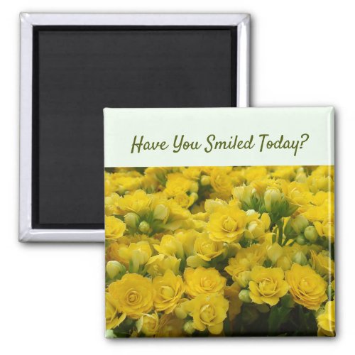 Floral Yellow Flower Photo Cheerful Friendship Magnet