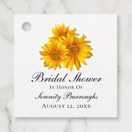 Floral Yellow Flowers Sunflower Bridal Shower  Favor Tags