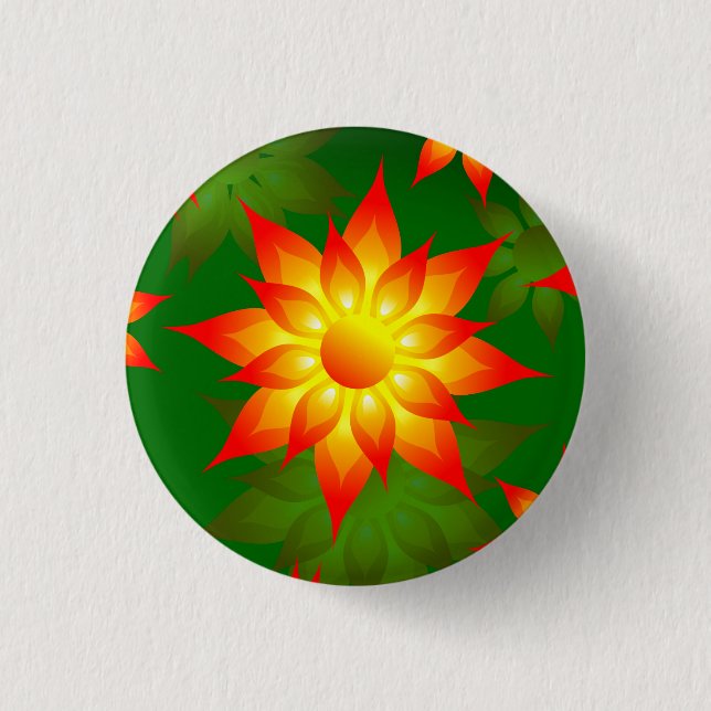 Floral Yellow Flowers with Green Background-57557 Button (Front)
