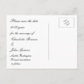floral yellow gray Save the Date Announcement Postcard (Back)