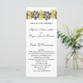 floral "yellow gray" Wedding program (Standing Front)