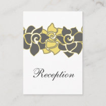 floral "yellow gray" wedding Reception Cards