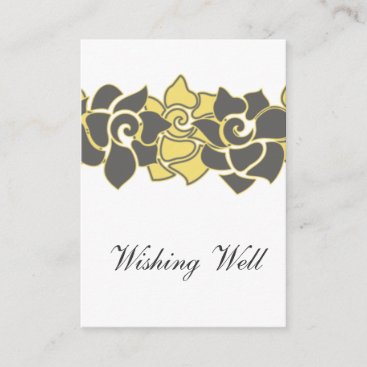 floral "yellow gray" wishing well cards