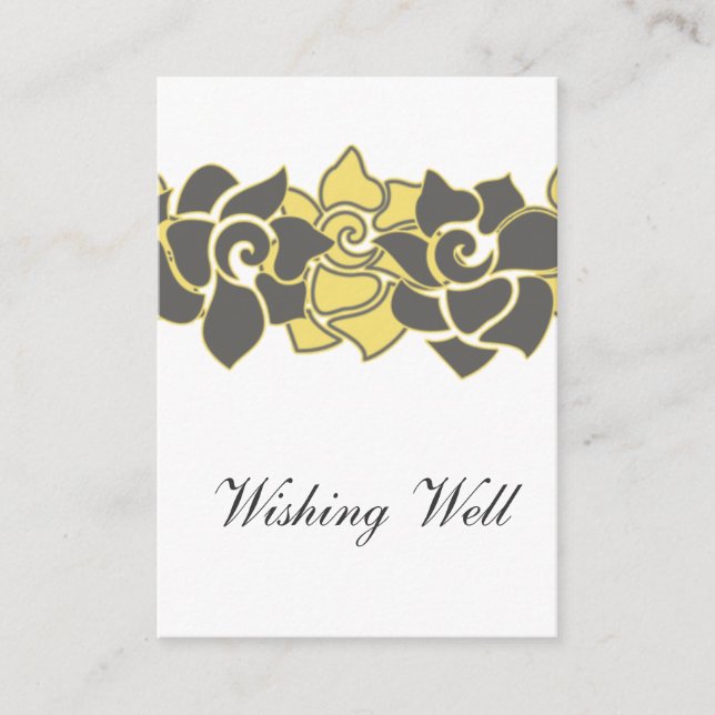 floral "yellow gray" wishing well cards (Front)