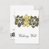 floral "yellow gray" wishing well cards (Front/Back)