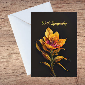 Floral Yellow Iris Painting Sympathy Card
