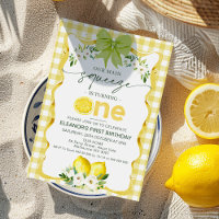 Floral Yellow Lemon Our Main Squeeze 1st Birthday