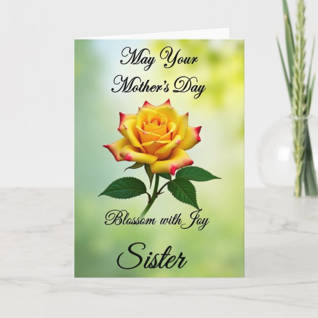 Floral Yellow Mothers Day Card (Front)