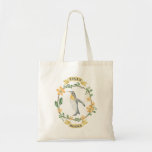 Floral Yellow Penguin Personalized Library Bag at Zazzle