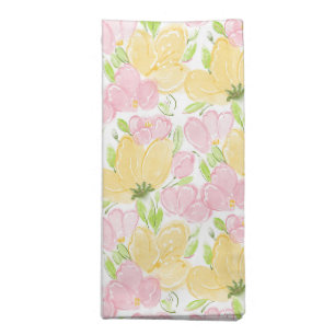Floral Yellow Pink Napkins Set of 4