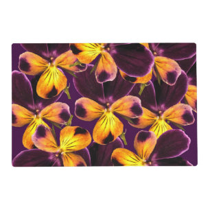 Floral Yellow Purple Flower Laminated Placemat