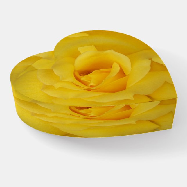 Floral Yellow Rose Paperweight (Angled)